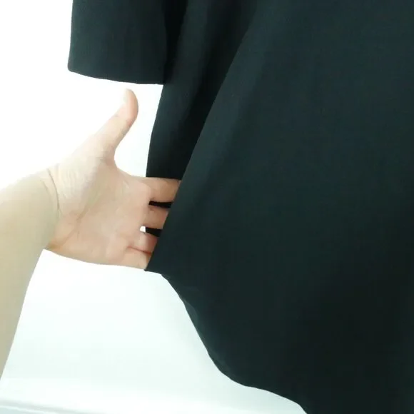 Ming Wang Small Jacket Black Cocoon Lagenlook Artsy Minimal Lagom Modern - Picture 6 of 11